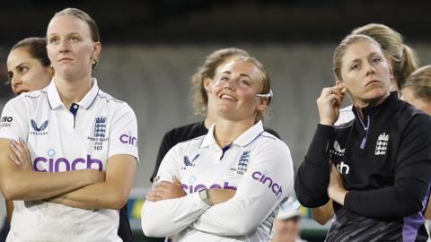 Heather Knight looks glum after England's latest defeat