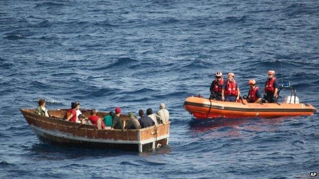 Cuban migrants trying to reach the US, 5 Jan 15