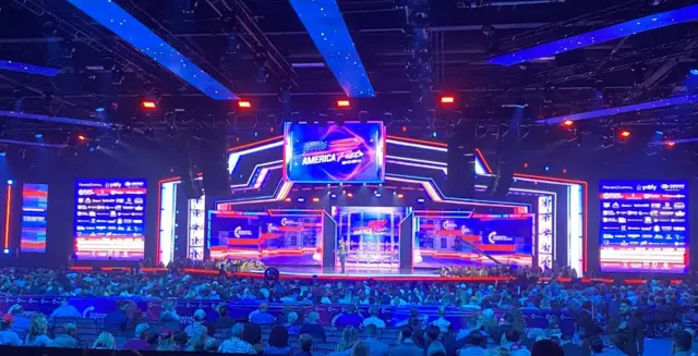 A view of the stage at the Phoenix Convention Center