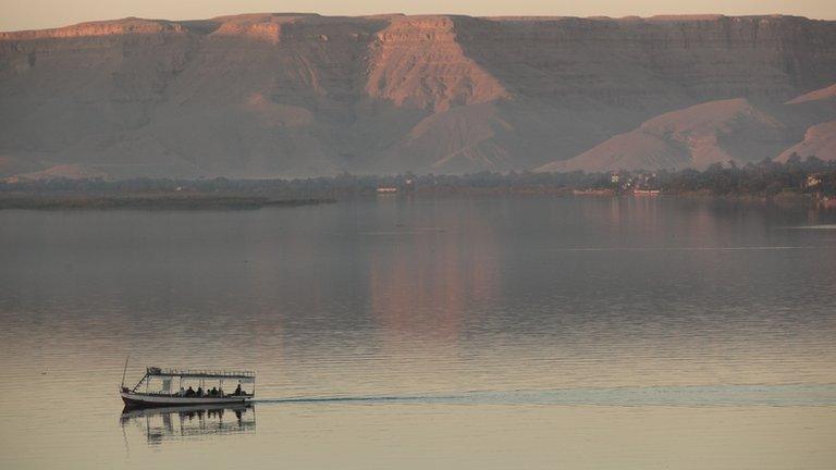 A boat on the Nile in the south of Egypt