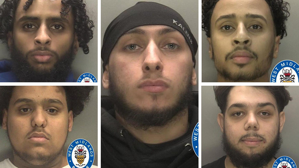 Police mugshots of the five men who were convicted on Tuesday