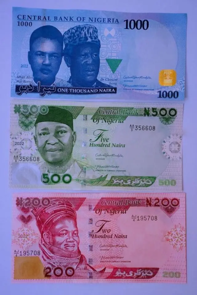 ﻿Picture of di new ₦1000, ₦500 and ₦200 naira