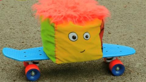 Stuffy on a skateboard