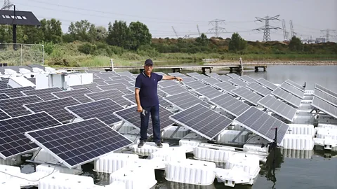 SolarisFloat Proteus is one of the first installations to combine floating solar panels with Sun-tracking technology (Credit: SolarisFloat)