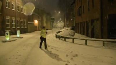 Policeman in the snow