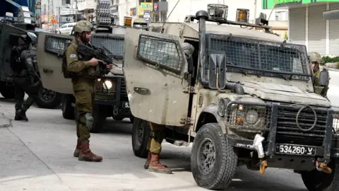 Israeli soldiers in the occupied West Bank