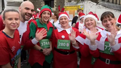 Santas at the Santa Dash