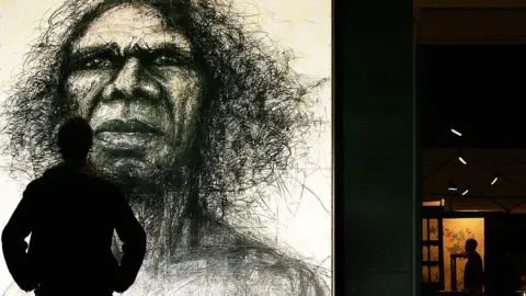 Getty Images A portrait of David Gulpilil that won Australia's Archibald Prize for portraiture