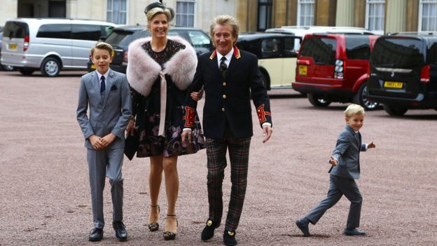 Rod Stewart and family