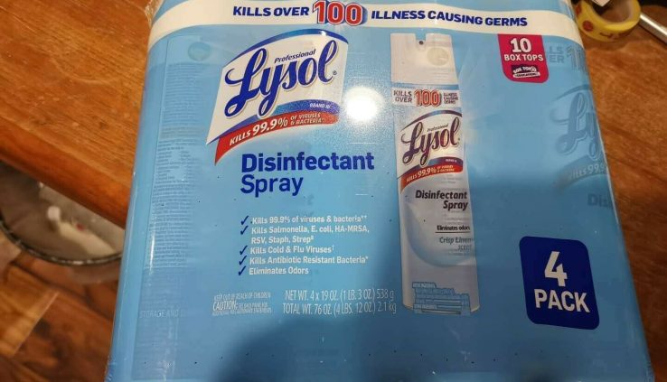 Lysol Disinfectant Spray, Crisp Linen, 19-Ounce Bottle (4 Pack)