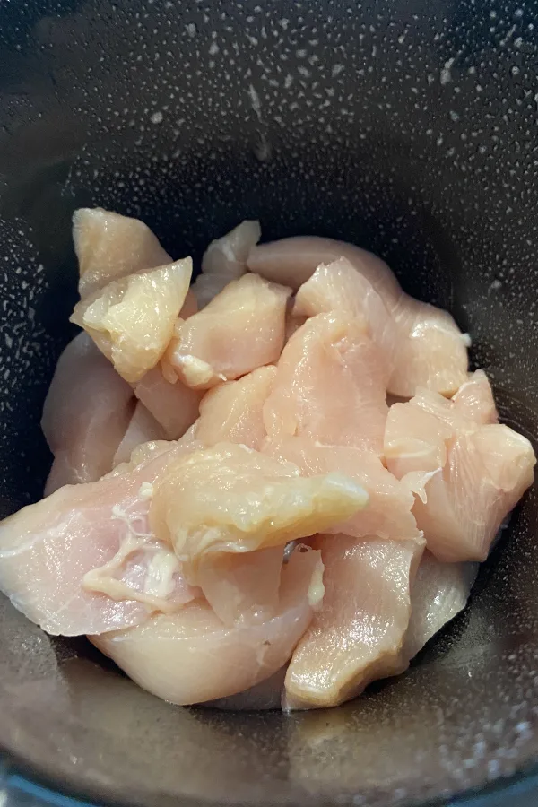 cubed chicken in crock pot 