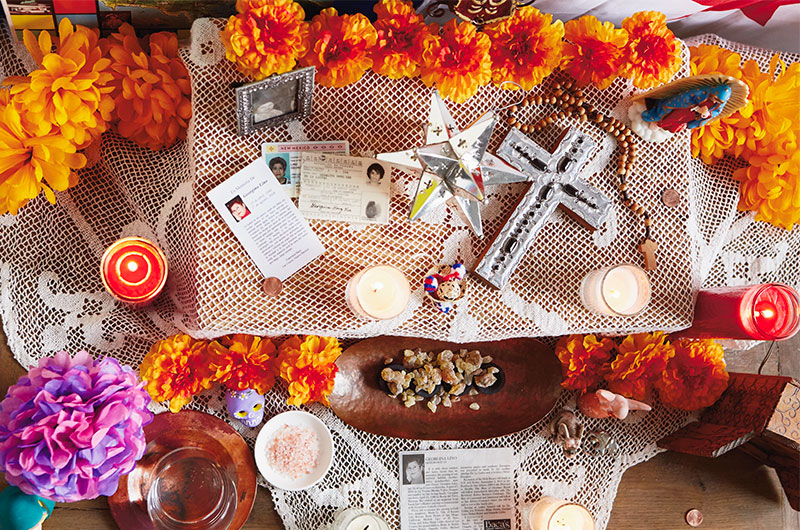 Day of the Dead altar - traditional elements