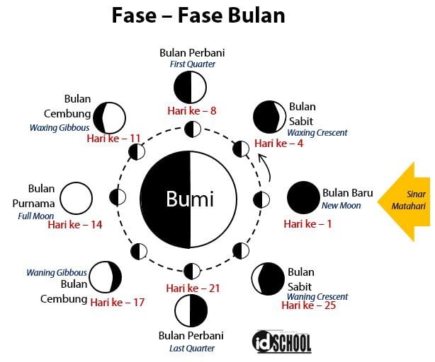 8 Fase Bulan Beserta Penjelasannya Idschool