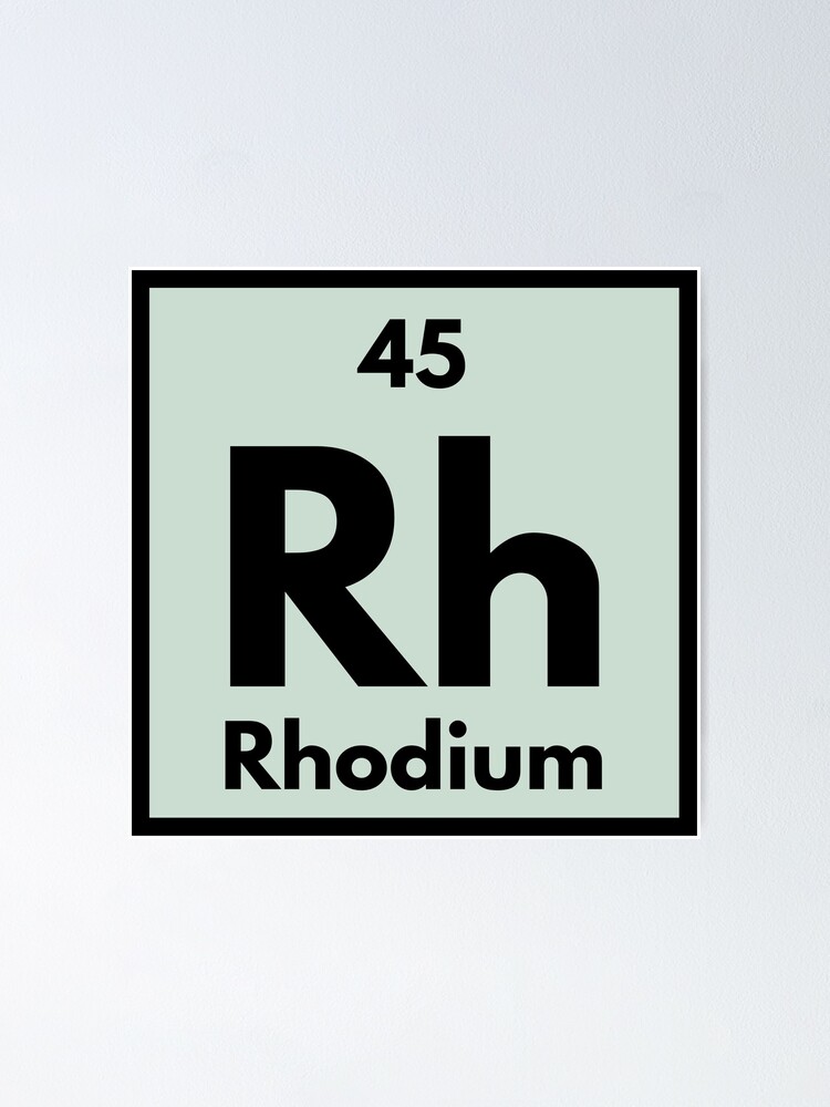 Póster «Elemento número 45 de la tabla periódica Rh Rhodium» de ...