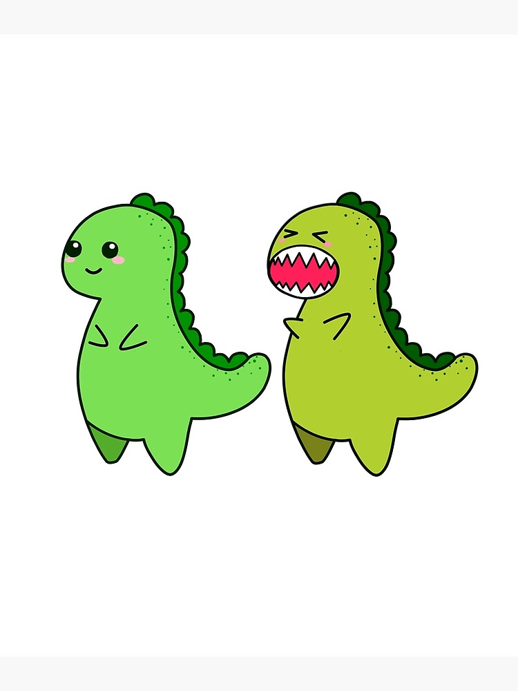 Lámina Artística Kawaii Lindo Dino T Rex Tiranosaurio Rex Dinosaurio