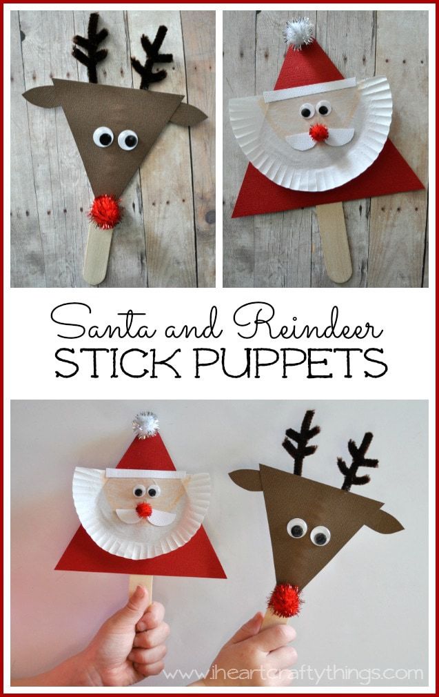 SantaandReindeerStickPuppets