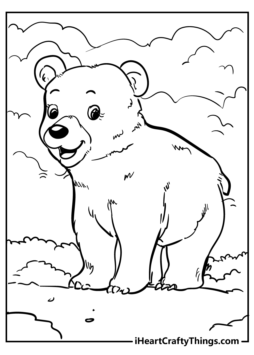 smiling bear coloring pages free download