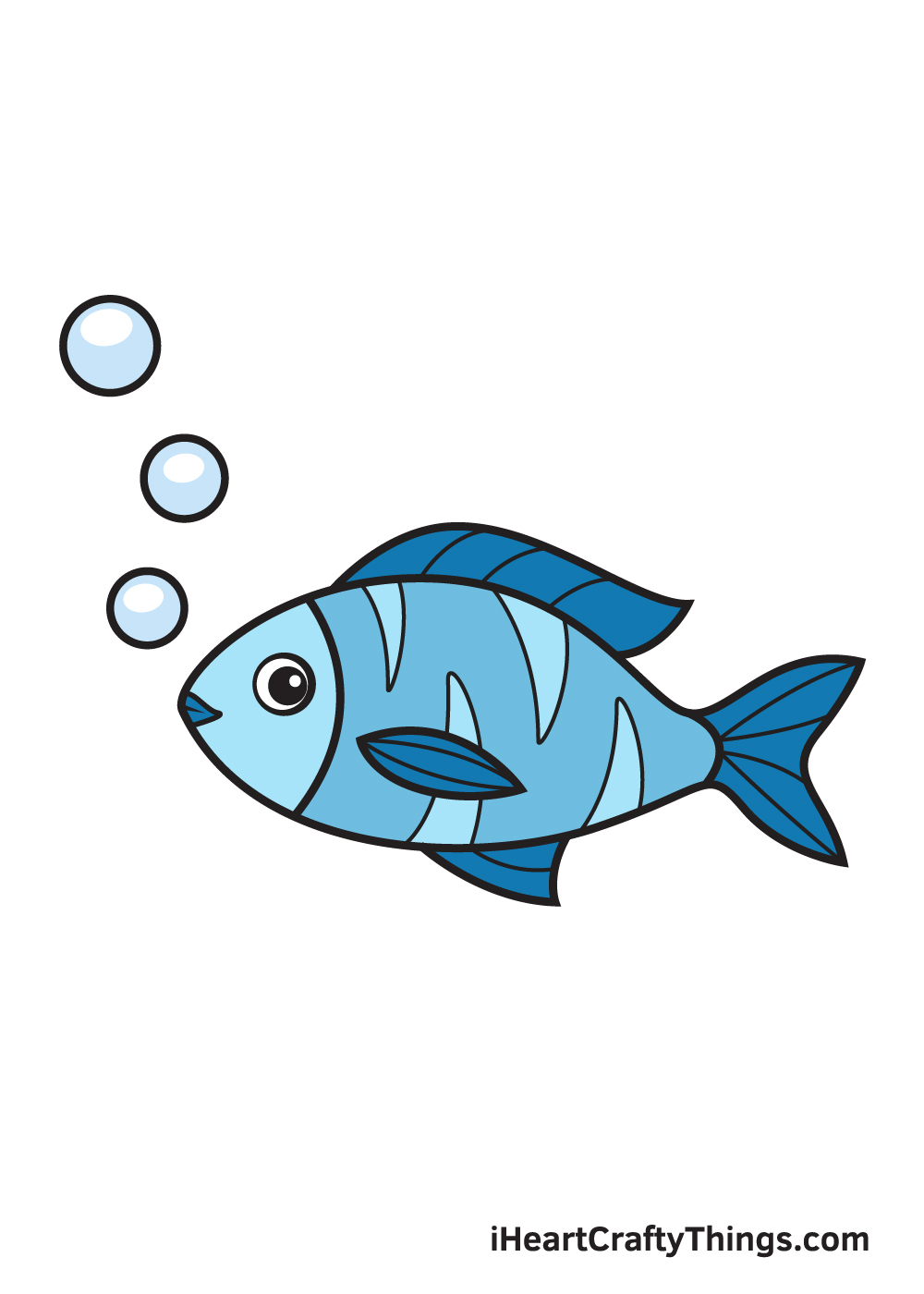 fish drawing - 9 steps