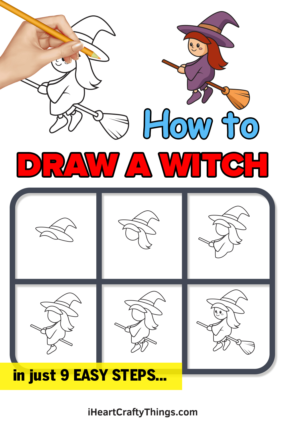 Witch Drawing - How To Draw A Witch Step By Step (2023)