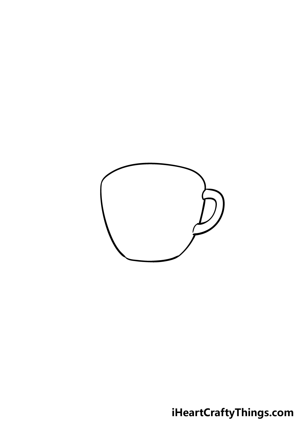 coffee cup drawing step 2