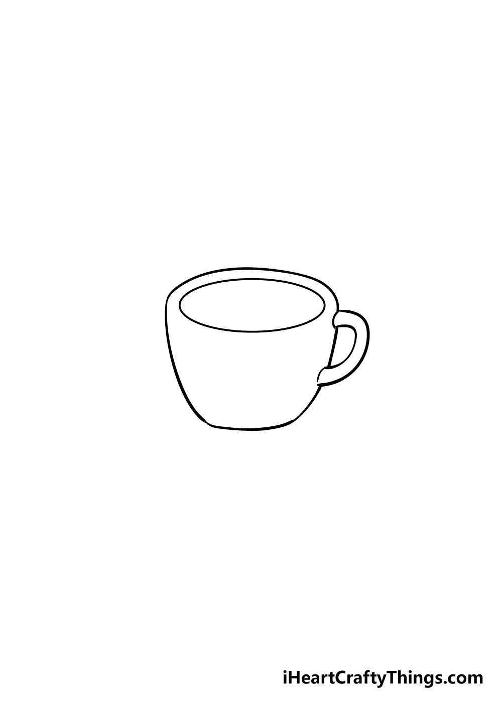 coffee cup drawing step 3