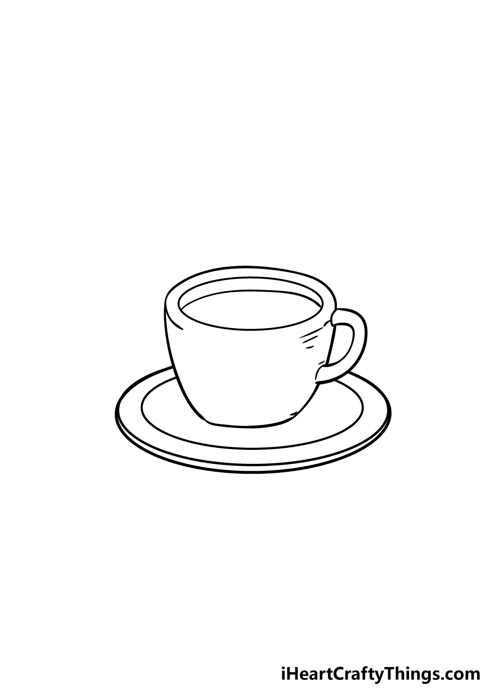 coffee cup drawing step 5