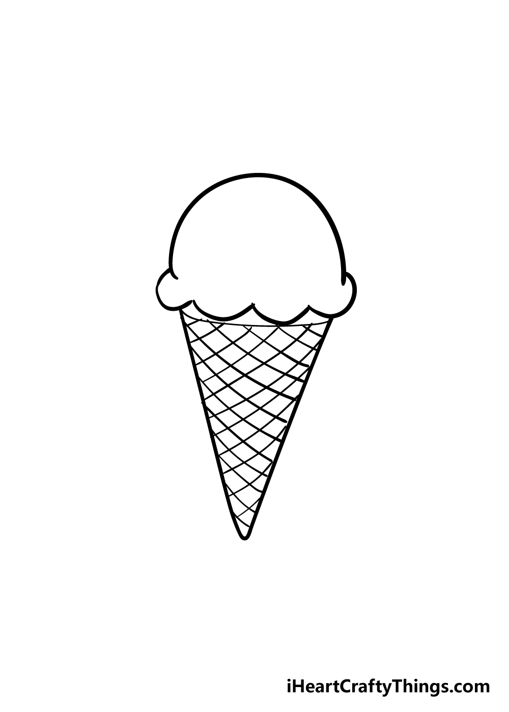 ice cream cone drawing step 4