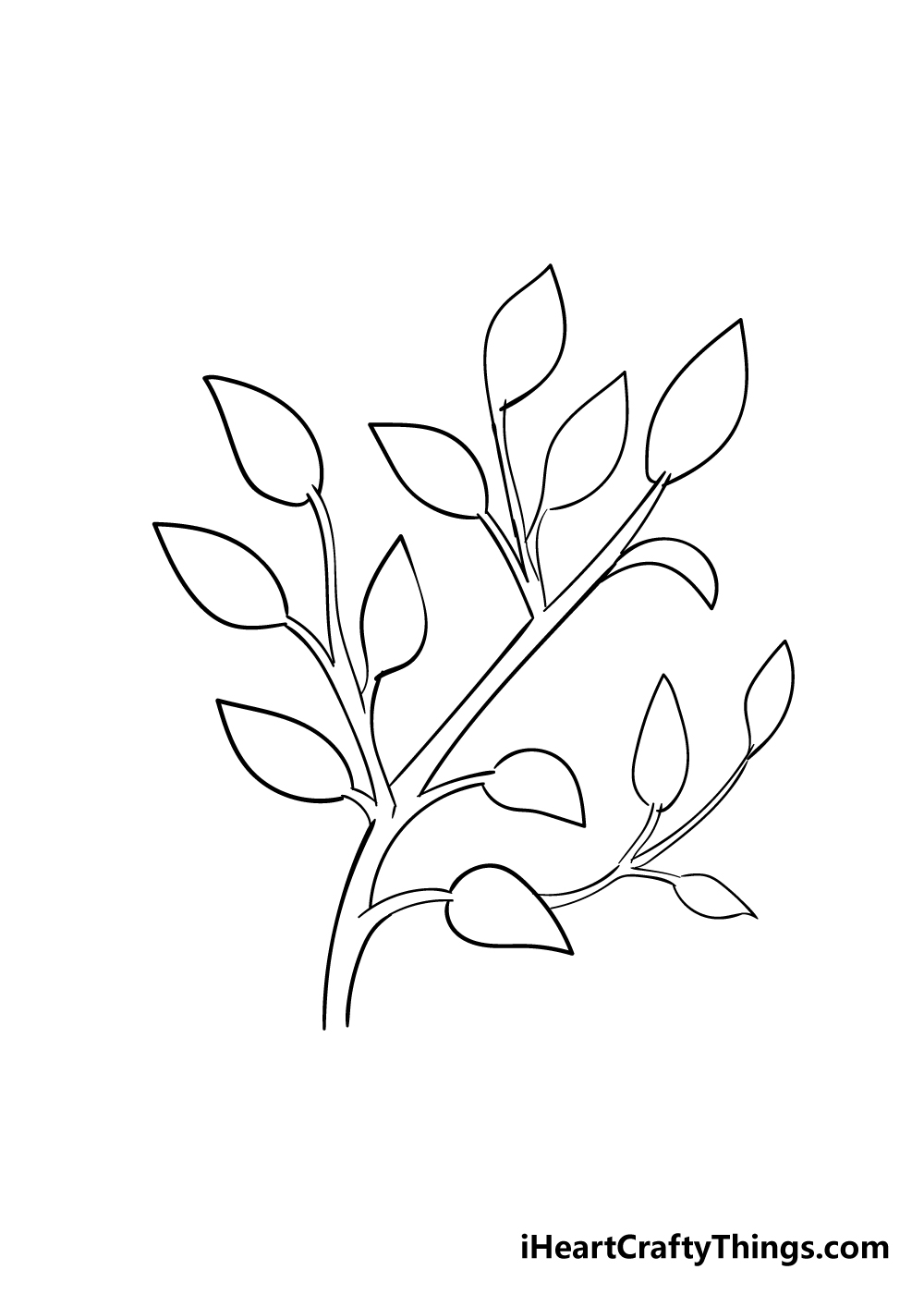 leaves on a tree drawing step 5