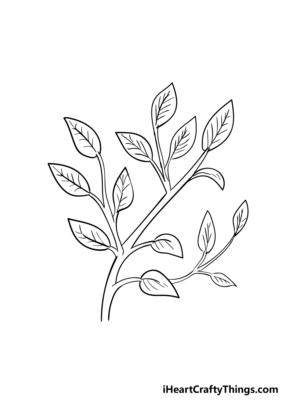 leaves on a tree drawing step 6