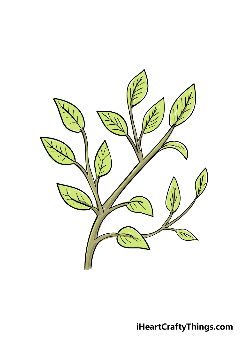 leaves on a tree drawing step 7