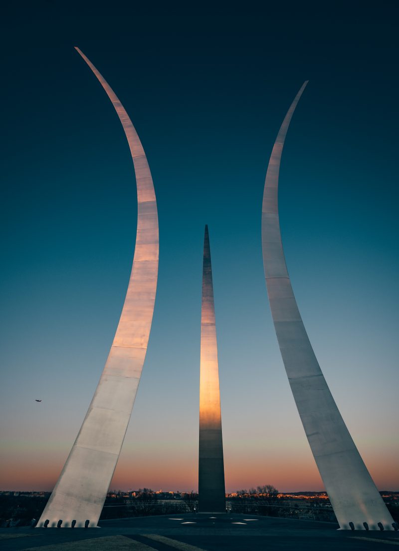 Air Force Memorial In DC at Sunset