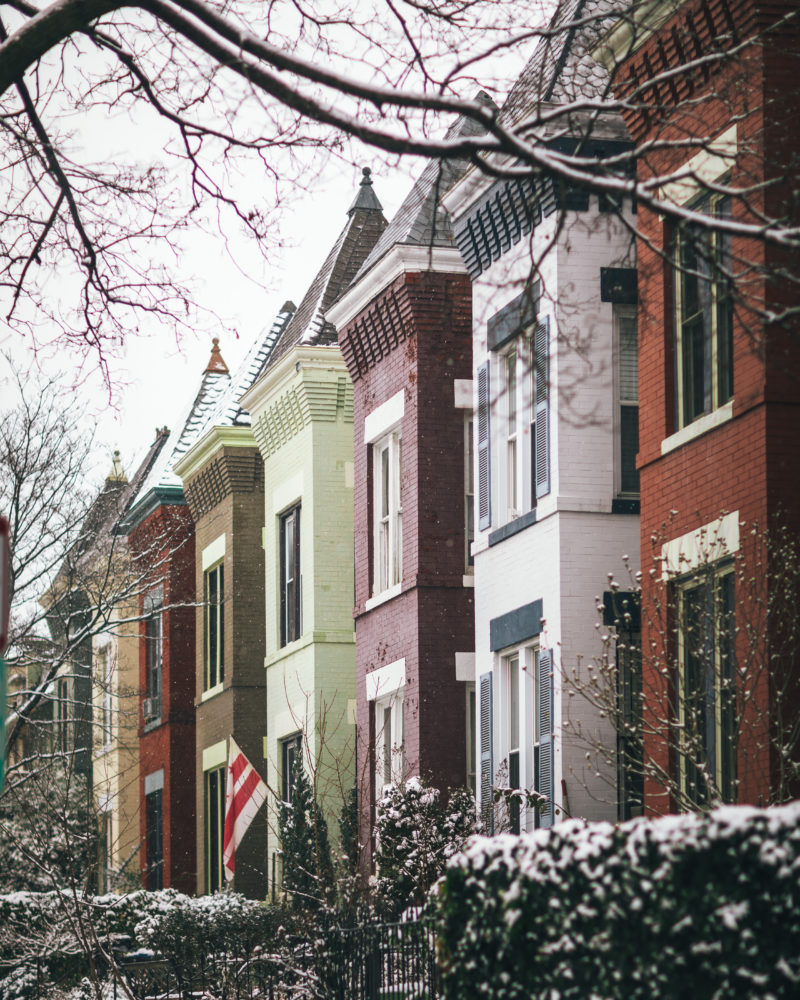 Capitol Hill row home in the snow