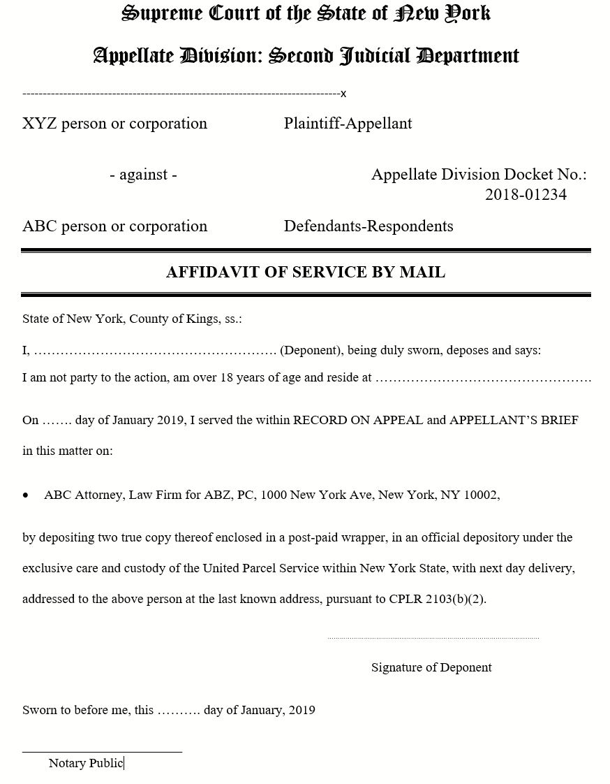 Affidavit Of Service Template 1st Demand Letter Affid - vrogue.co