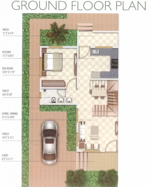 1139 sq ft 3 BHK Floor Plan Image - Radha Madhav Developers Nand Villa ...