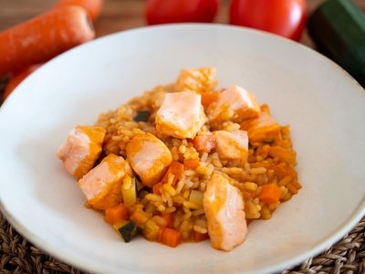 Arroz con salmón