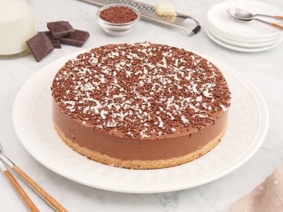 Tarta de cuajada con chocolate