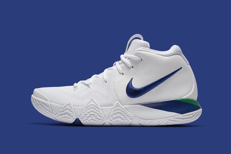 Nike Kyrie 4 white deep royal blue footwear april 2018 kyrie irving nike basketball release date info sneakers shoes