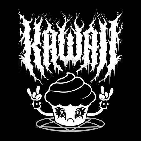 Kawaii Cupcake Black Metal Logo - Creepy Cute - Funny Spoopy Goth ...