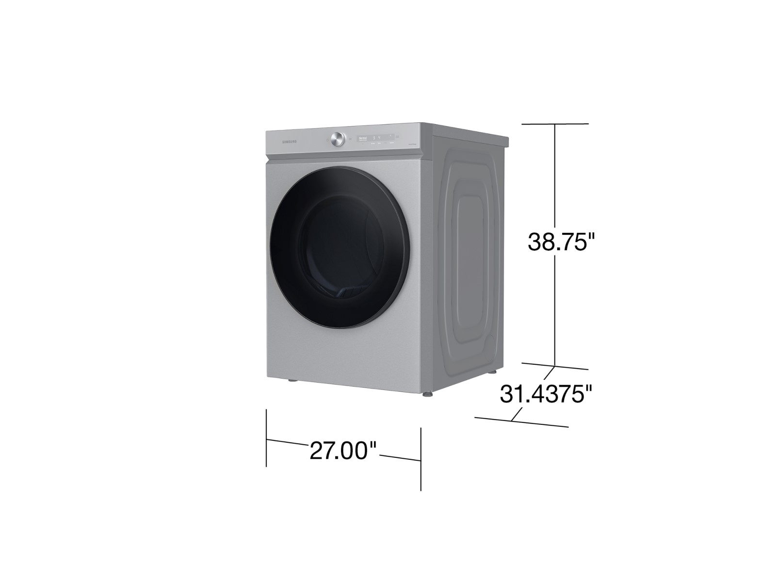 Thumbnail image of Bespoke 7.6 cu. ft. Ultra Capacity Electric Dryer with Super Speed Dry and AI Smart Dial in Silver Steel