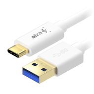 AlzaPower Core USB-A to USB-C 3.2 Gen 1 5Gbp 2m biely - Dátový kábel