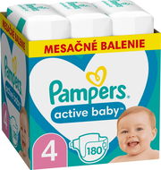 PAMPERS Active Baby veľkosť 4, Monthly Pack 180 ks - Jednorazové plienky