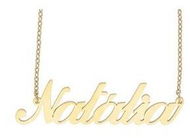 Ewena Necklace with the name Natália, golden steel - Chain