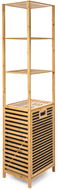 G21 Basket 40,5 × 33 × 160 cm with 4 shelves with fabric insert 30 l, bamboo - Laundry Basket