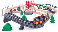 Woody Train track with electric engine and bridge 80 pieces - Train Set