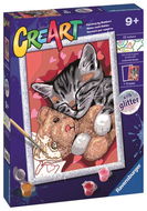 Ravensburger 202669 CreArt Cat and Bear with Glitter - Painting by Numbers