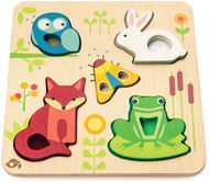 Tender Leaf Touchy Feely Animals Wooden Sensory Puzzle with Animals - Puzzle