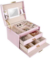 Jewellery Box ISO 6400 jewellery box with key mirror, pink - Šperkovnice