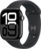 Apple Watch Series 10 42mm Jet Black Aluminium Case with Black Sport Band - S/M - Smart Watch