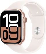 Apple Watch Series 10 42mm Růžově zlatý hliník se světle ruměným sportovním řemínkem - M/L - Chytré hodinky