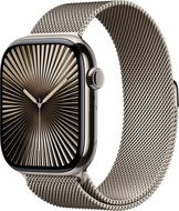 Apple Watch Series 10 46mm Cellular Přírodní titan s přírodním milánským tahem - S/M - Chytré hodinky